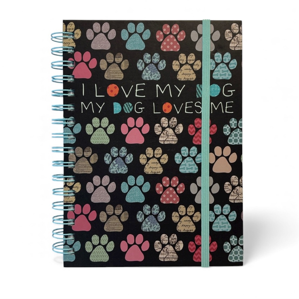 Chasing Baxter Black "I Love My Dog My Dog Loves Me" Spiral Notebook Journal